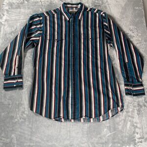 Cumberland Outfitters Men's Western Snap‎ Front Striped Long Sleeve Shirt Size L